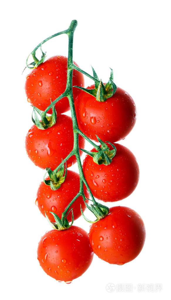 大堆新鲜的西红柿上白色隔离