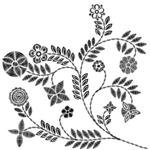 刺绣简化花卉图案照片