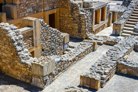 风景秀丽的克诺索斯希腊克里特岛米诺斯宫殿废墟