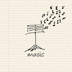在一张纸上的音乐设计的插图