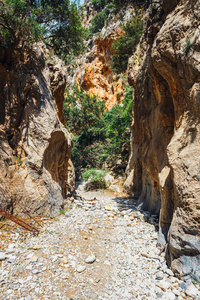 克里察峡谷附近在希腊克里特岛的伊拉克利翁