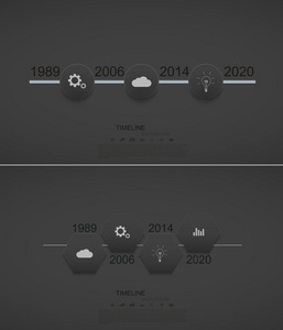 矢量现代时间线图表