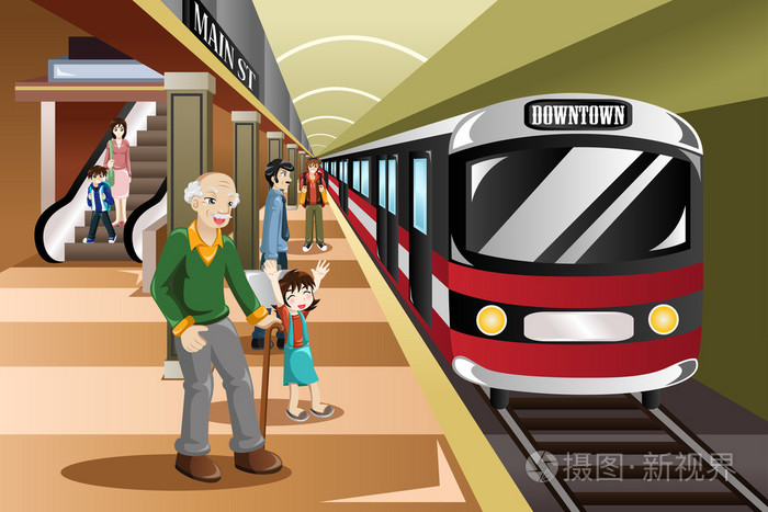 在火车站等待的人