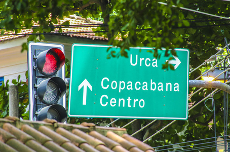 在里约热内卢科帕卡巴纳路牌图片