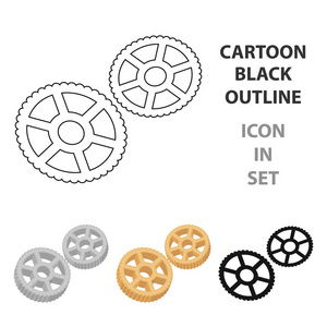 Rotelle 面食图标在白色背景上孤立的卡通风格。类型的面食象征股票矢量图
