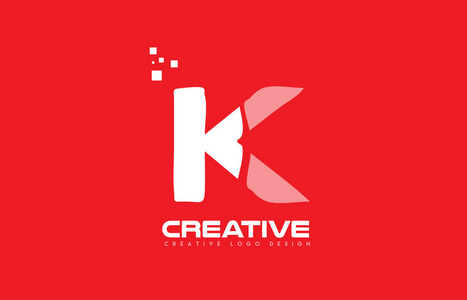 字母表字母 K 红技术白色标志公司设计图标