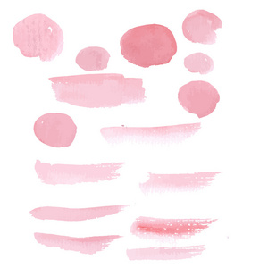 手工绘制的粉红色油漆一笔水彩