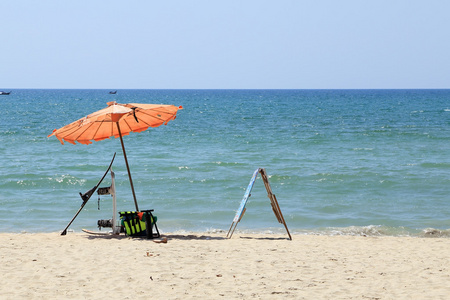 在巴东海滩伞的沙滩