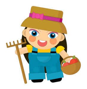 园丁颂绘画卡通人物-孤立的园丁照片