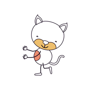 轮廓颜色节漫画可爱小猫跳舞照片