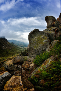 与美丽的天空，在 Dobrogea，罗马尼亚山风景