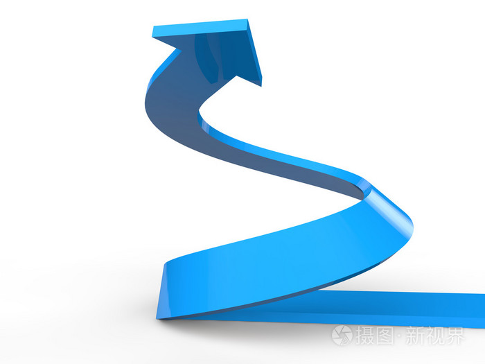 上升螺旋箭头的3d渲染