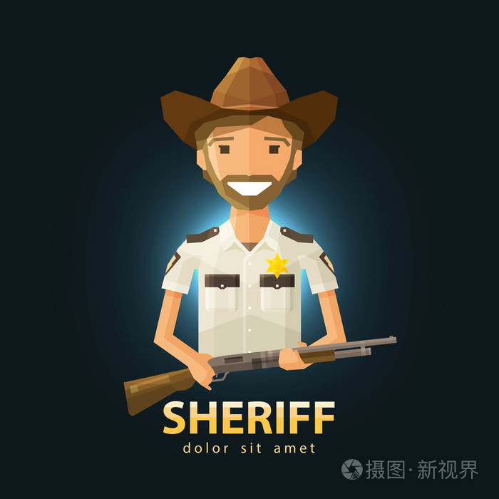 警长矢量 logo 设计模板.警察, 洛杉矶警察局或法律,警察图标