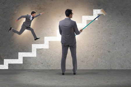 职业生涯阶梯概念的商人照片