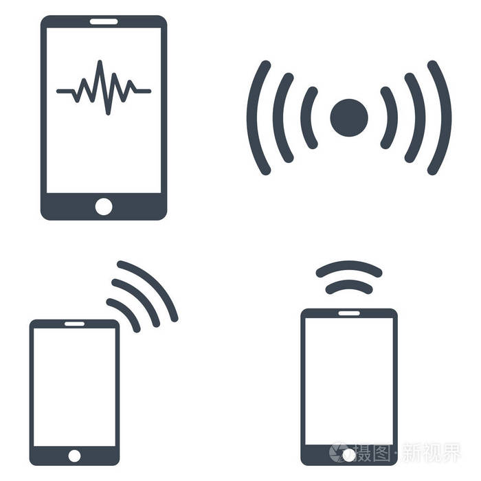 手机信号矢量平面图标集