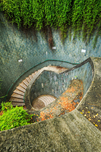 在福康宁公园，新加坡的地下通道的楼梯