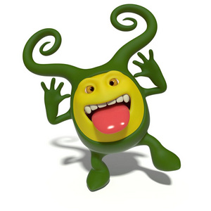 斗鸡眼伸出舌头的怪兽照片