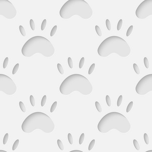 矢量图形艺术猫的身体轮廓无缝模式猫头和爪子剪影无缝模式卡哇伊风格