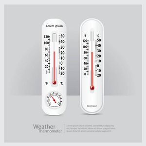 天气温度计隔离矢量图