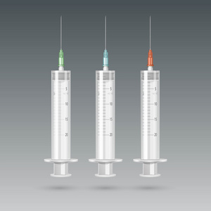 孤立的矢量塑料医用注射器