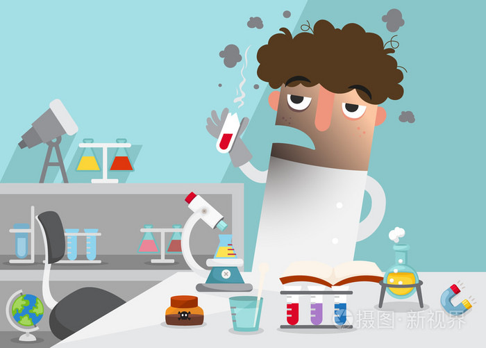 科学家做实验包围实验室设备