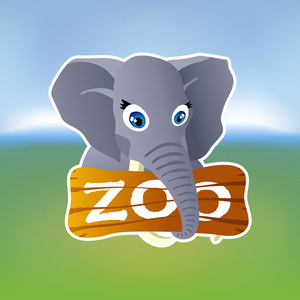 灰色的大象举行动物园板