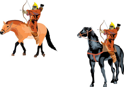 匈奴匈奴骑兵的弓照片