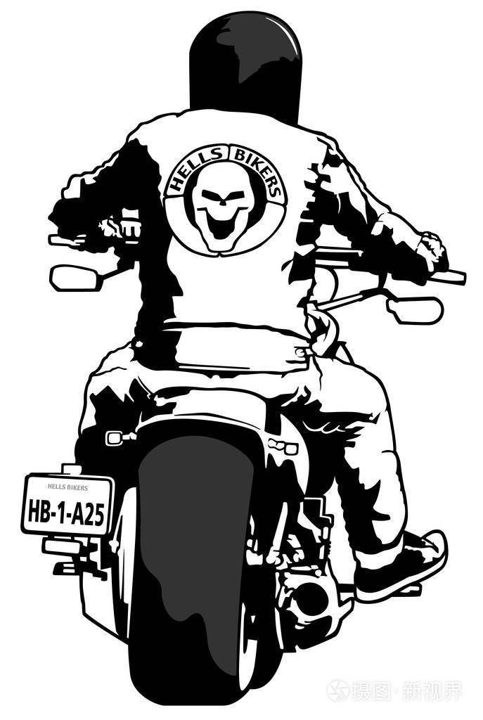 哈雷.戴维森和骑手插画-正版商用图片0cpyi7-摄图新视界