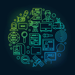 概述新闻色彩丰富的插画照片