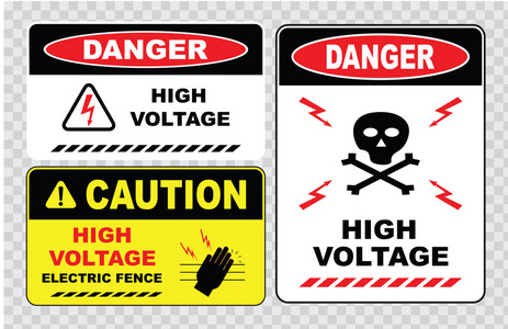 高电压或电气安全标志