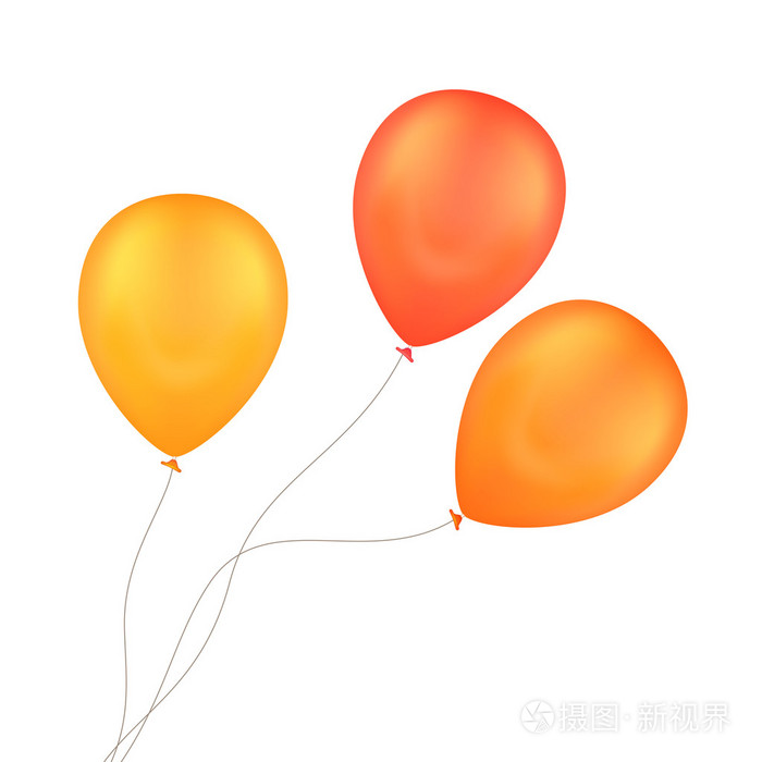 矢量橙色黄色气球孤立的背景