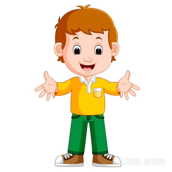 可爱的男孩卡通好摆姿势