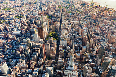 鸟瞰图的市中心曼哈顿纽约城