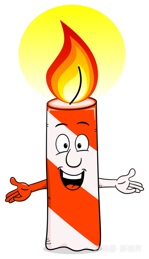 卡通的白色衬底上的生日蜡烛