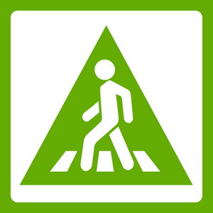 行人道路标志图标绿色照片
