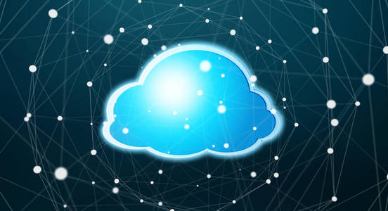 蓝色和白色数字云 3d 渲染照片