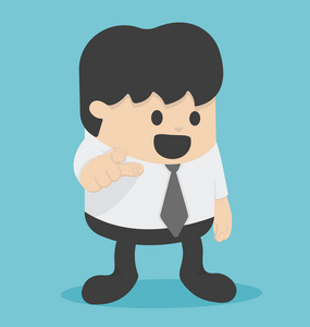 孤立在白色背景上的矢量图卡通手势指着你的手指在各种颜色卡通手指着