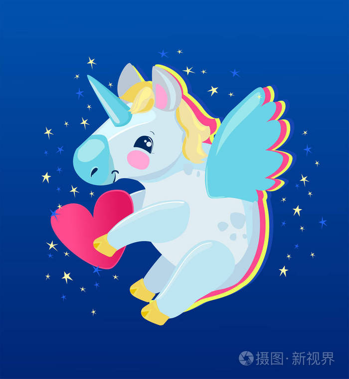 可爱的独角兽素描