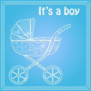 它是一个男孩卡与婴儿车