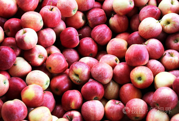 很多红苹果出售