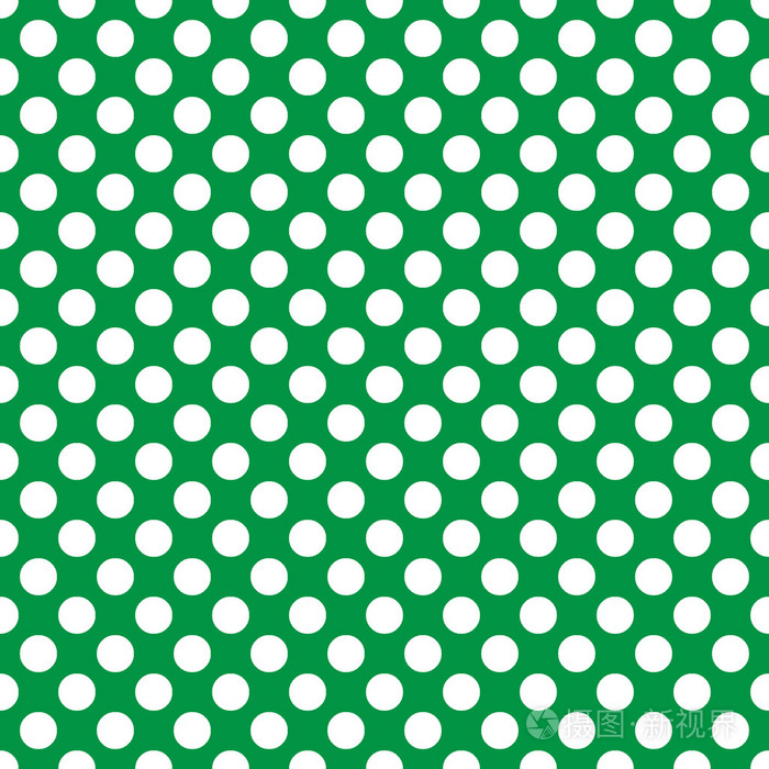 无缝矢量白色波尔卡圆点花纹绿色背景插画-正版商用图片0cqwoi-摄图新