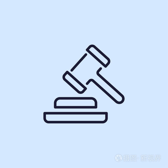 法官槌线图标插画-正版商用图片0cqxik-摄图新视界