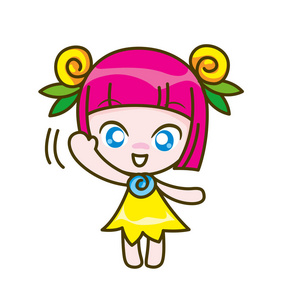女孩子指向女孩子卡通明星合集矢量图照片