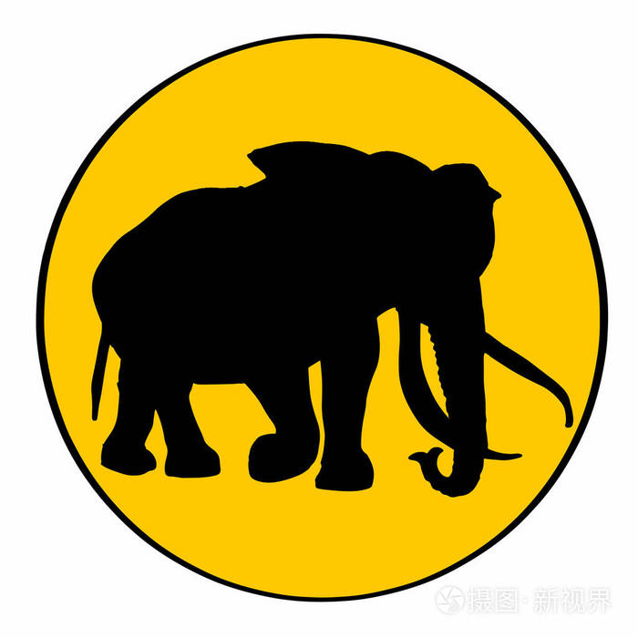 大象的影子图标标志