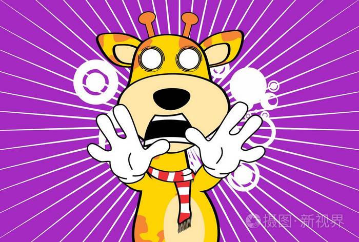 甜甜的搞笑长颈鹿卡通表达background6