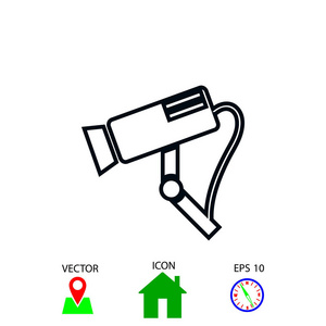 监控摄像机矢量图标图片