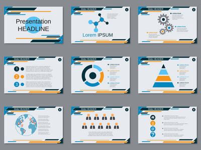 专业的商务演示文稿矢量模板图片