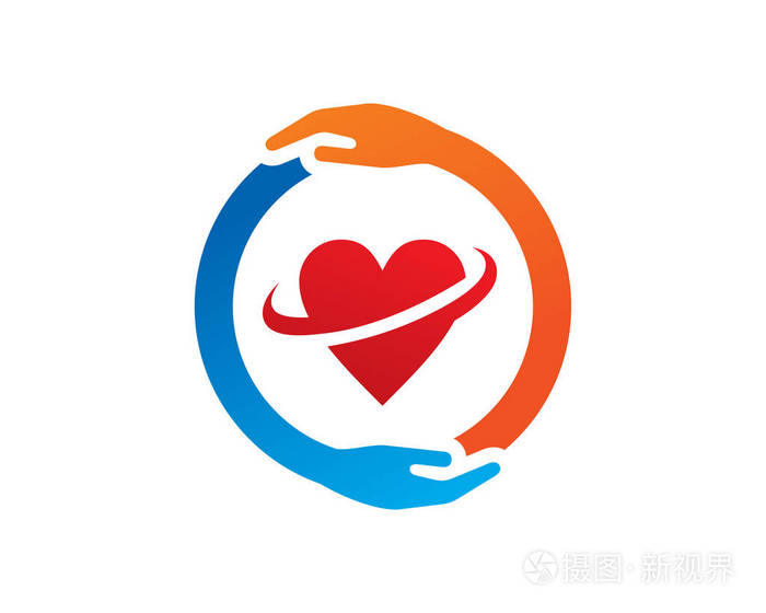 爱照顾徽标模板设计矢量, 会徽, 设计理念, 创意符号, 图标