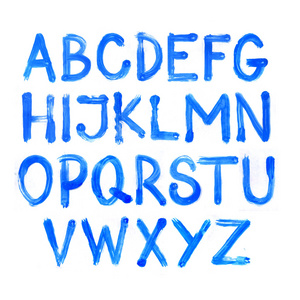 蓝色水彩字母
