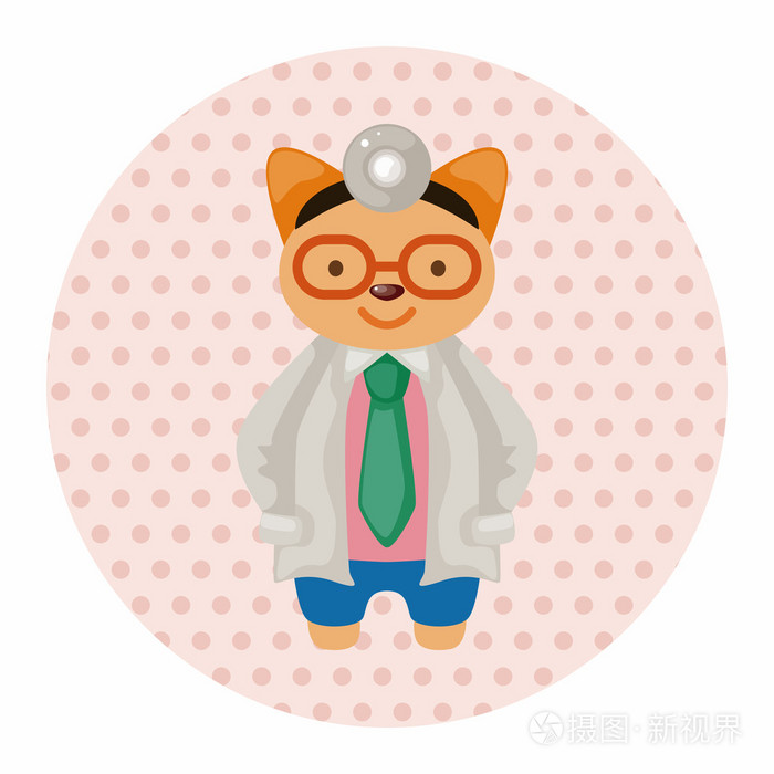 动物猫医生卡通主题元素